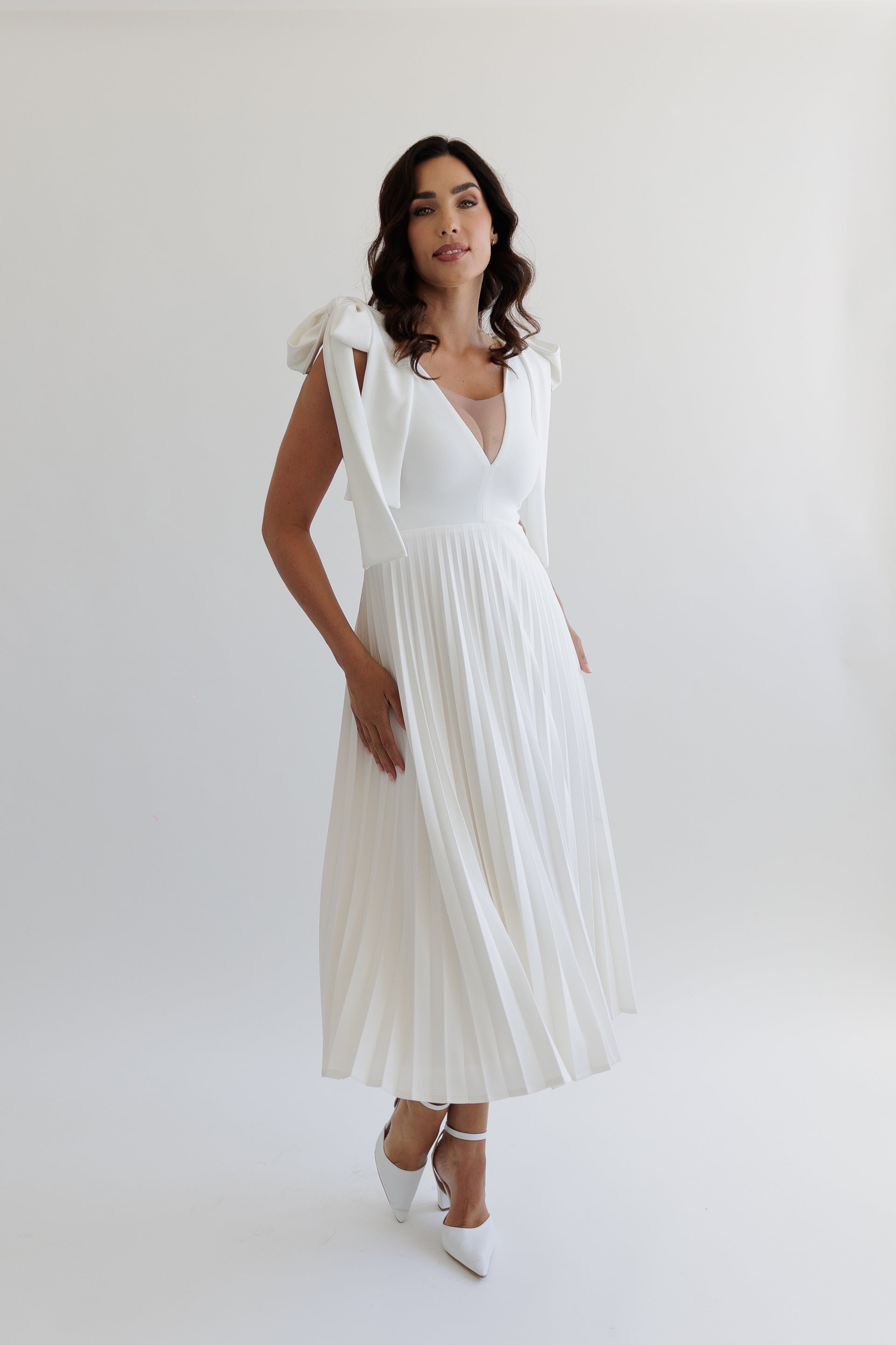 linen dress cap sleeve Linen white dress main image 0